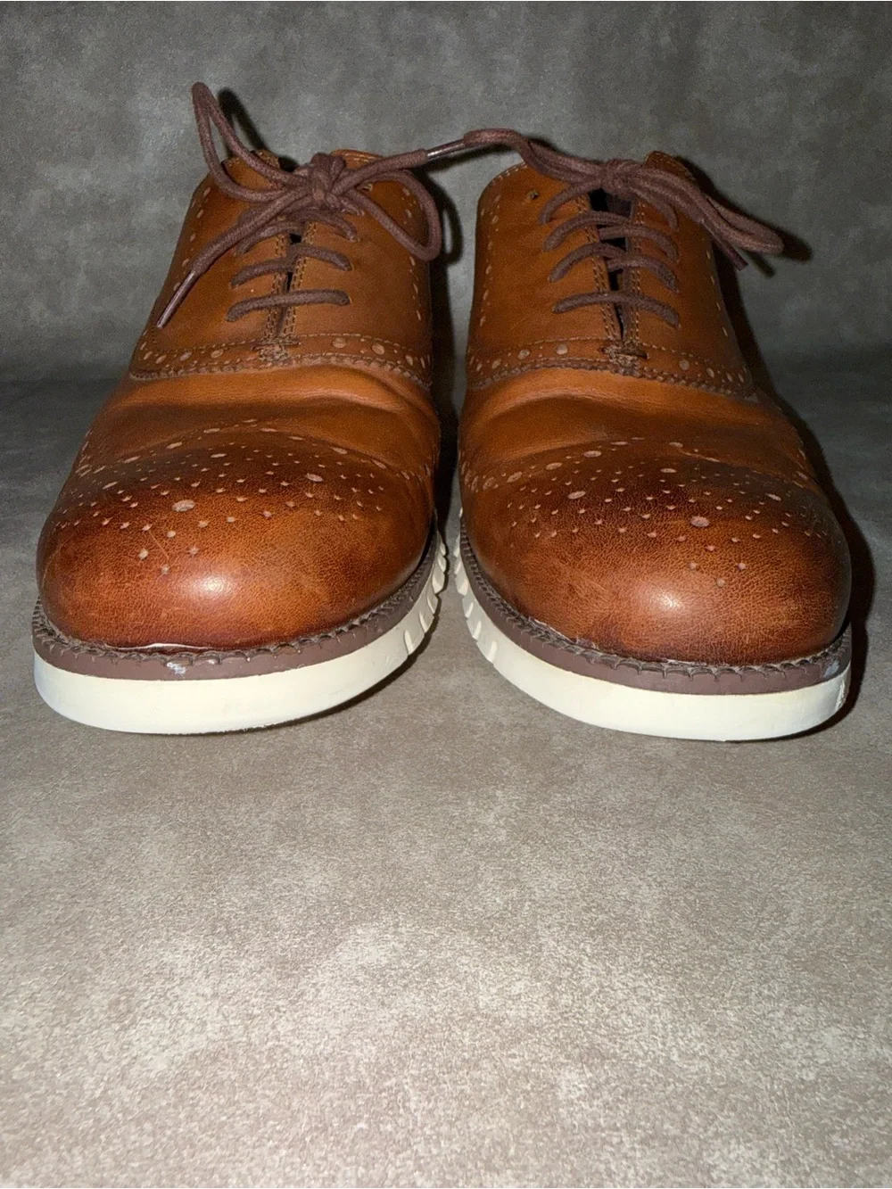 Cole Haan ZERØGRAND Wingtip Oxford British Tan Leather Men’s 13M